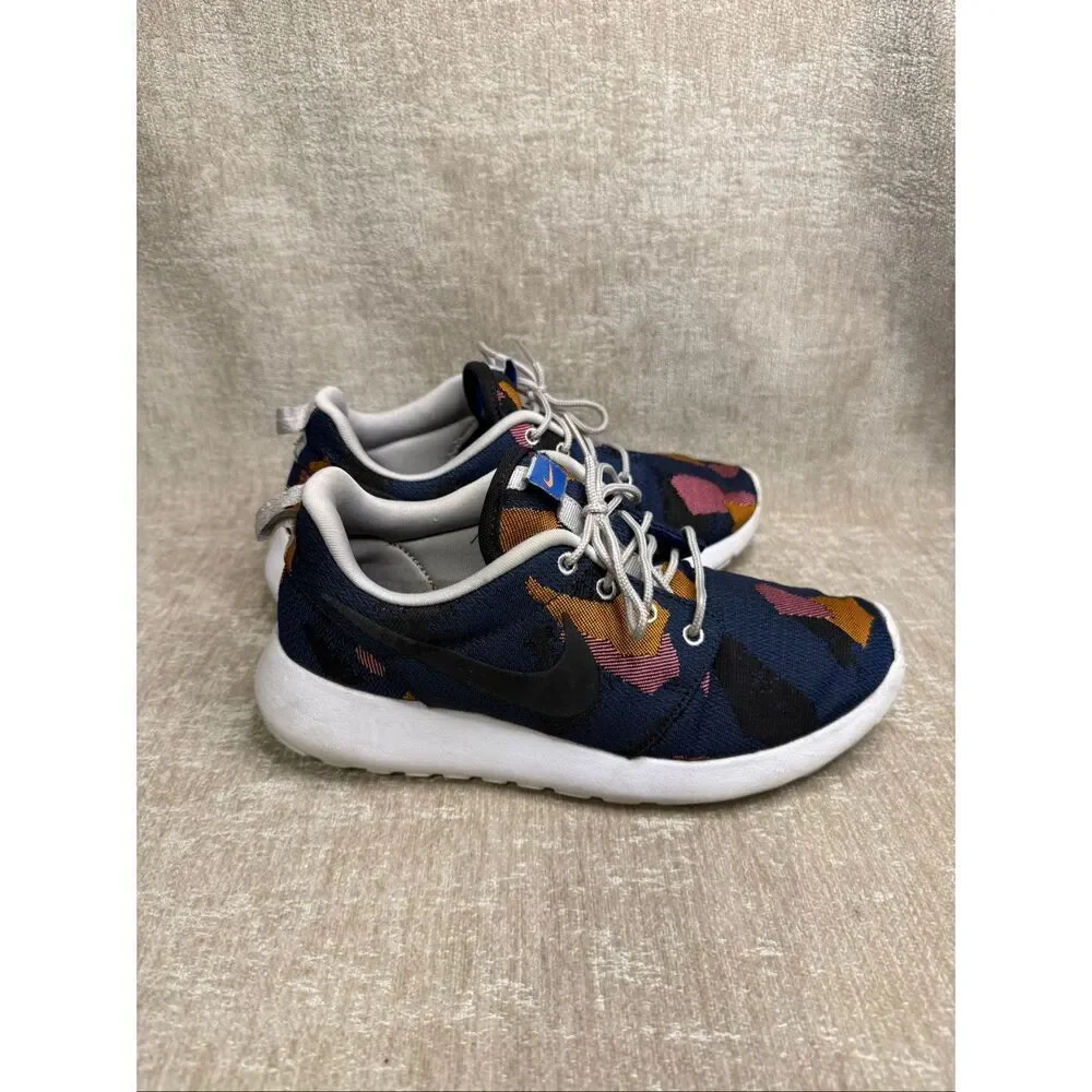 Nike Women's Roshe One Knit Jacquard Print Trainers Running Sneakers Blue Size 8